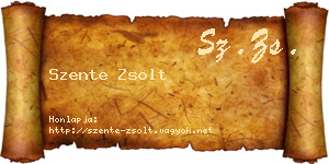 Szente Zsolt névjegykártya